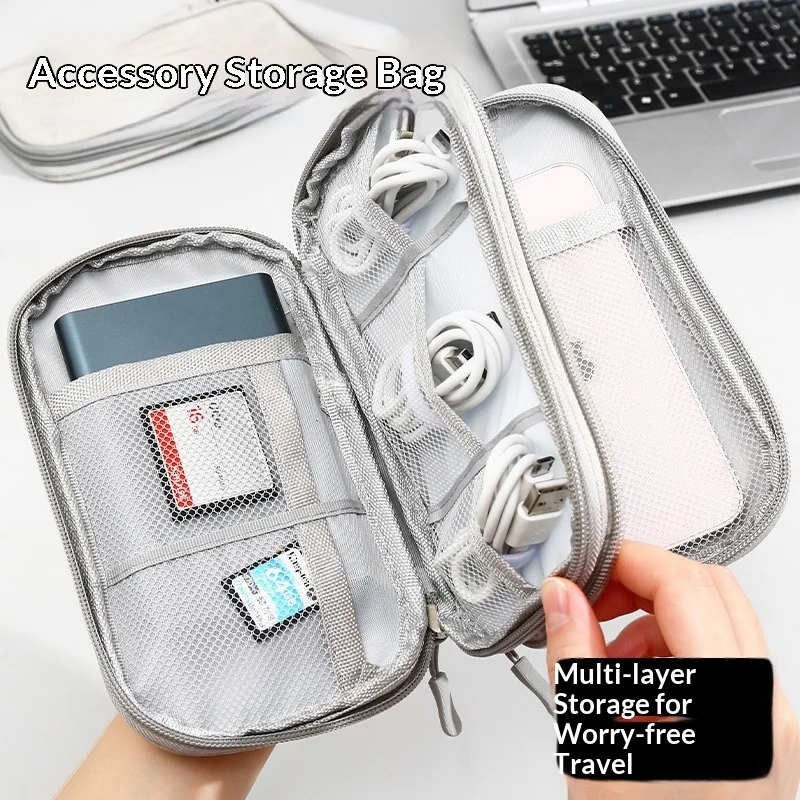 Tech Accessories Case - Tas Organizer Kabel Perjalanan Berlapis, Kotak