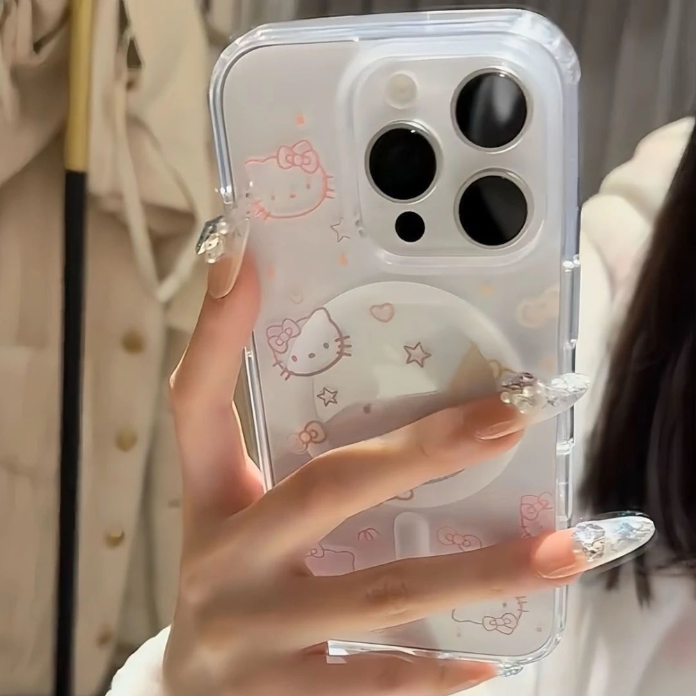 Mobile Tech Accessories - Casing Ponsel Magnetik Lucu Motif Kucing